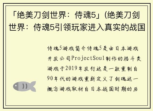 「绝美刀剑世界：侍魂5」(绝美刀剑世界：侍魂5引领玩家进入真实的战国时代)
